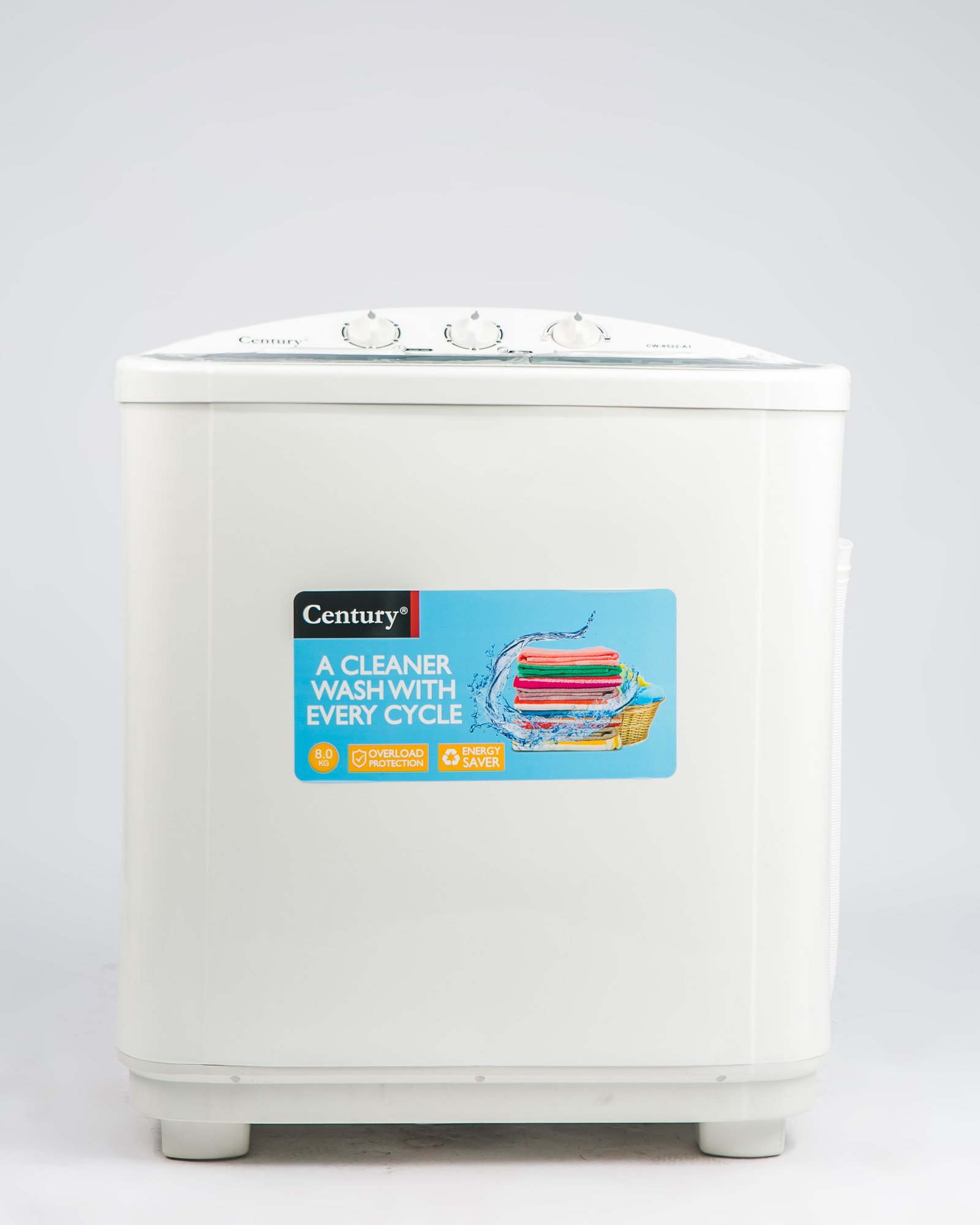Century cw-8522-a1 8kg Twin Tub wash and spin Washing Machine - Image 2