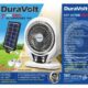 DuraVolt 3-in-1 7" Solar Rechargeable Table Fan DRF-607 with Panel and Bulb | Eco-Friendly & Versatile