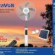 Duravolt 16 inches Rechargeable Fan DRF-3916 with Solar Panel and bulb