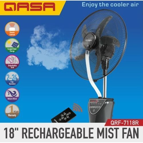 Qasa 18" Rechargeable Mist Fan QRF-7118R- efficient - Image 3