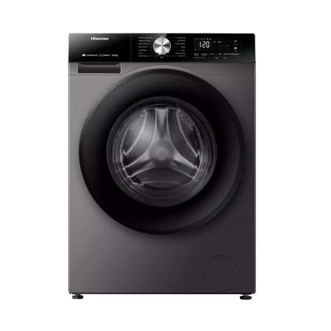 Hisense 8/5KG Front Load Wash & Dry Machine WD3S8043BT available in Nigeria