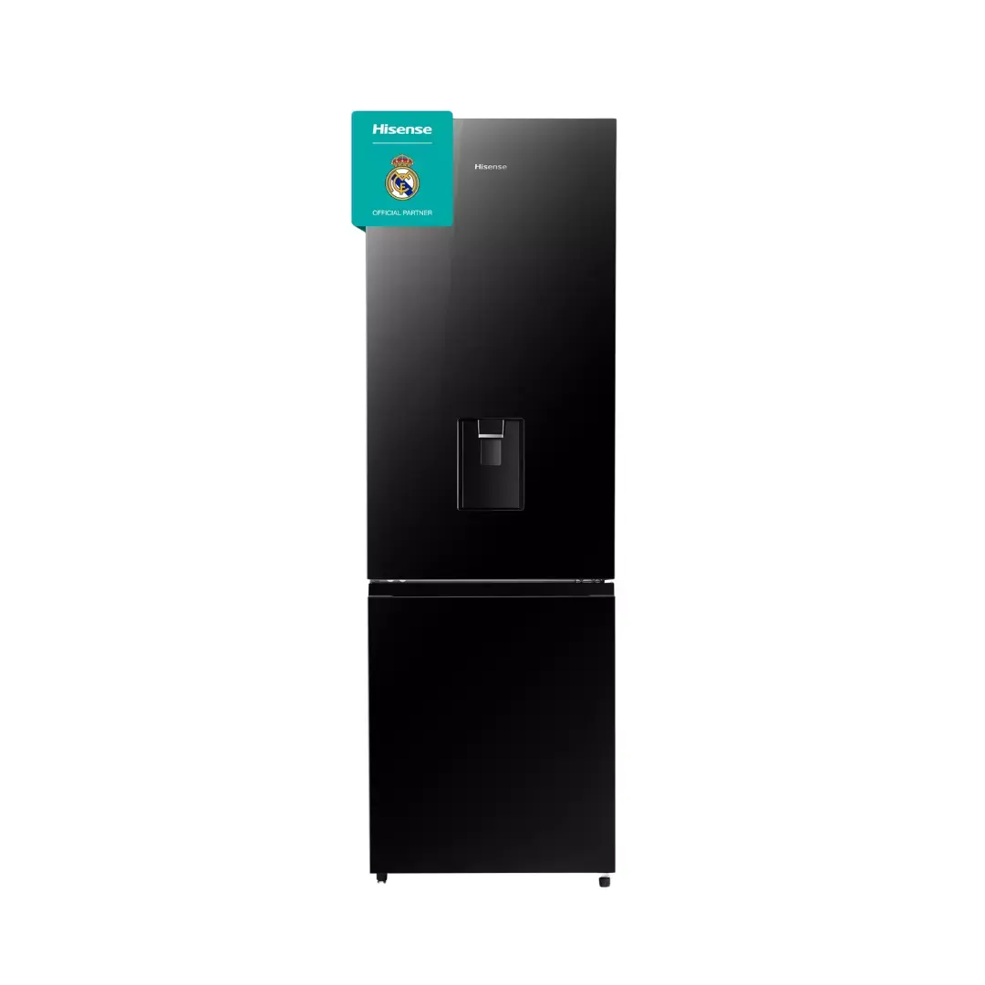 Hisense 349 Liters Bottom Freezer Glass Door Refrigerator with Dispenser Black 349DR in Nigeria
