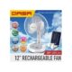 QASA QRF-2912 12″ Rechargeable Table Fan with Solar Panel