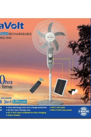 Duravolt DRF-2918 18 inch rechargeable standing fan Nigeria