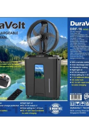 Duravolt DRF-16 Mist 16 inch Rechargeable Mist Fan with 22L Water Tank Nigeria