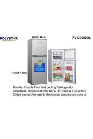 Polystar PV-DD250DL Double Door Inverter Refrigerator Nigeria