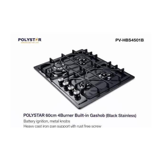 Polystar PV-HBS4501B 4 Burner Gas Cooker Hob Nigeria