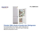 Polystar PV-JYBRF231H 229 Liters Built-In Bottom Mount Refrigerator Nigeria