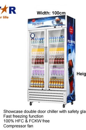 Polystar PV-SC695DDL 553 Liters Double Door Showcase Fridge Nigeria