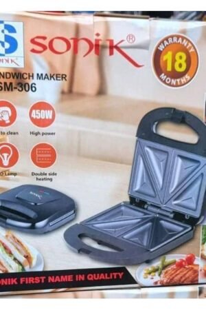 Sonik Sandwich Maker SSM-306 450W Non-Stick Electric Sandwich Toaster Nigeria