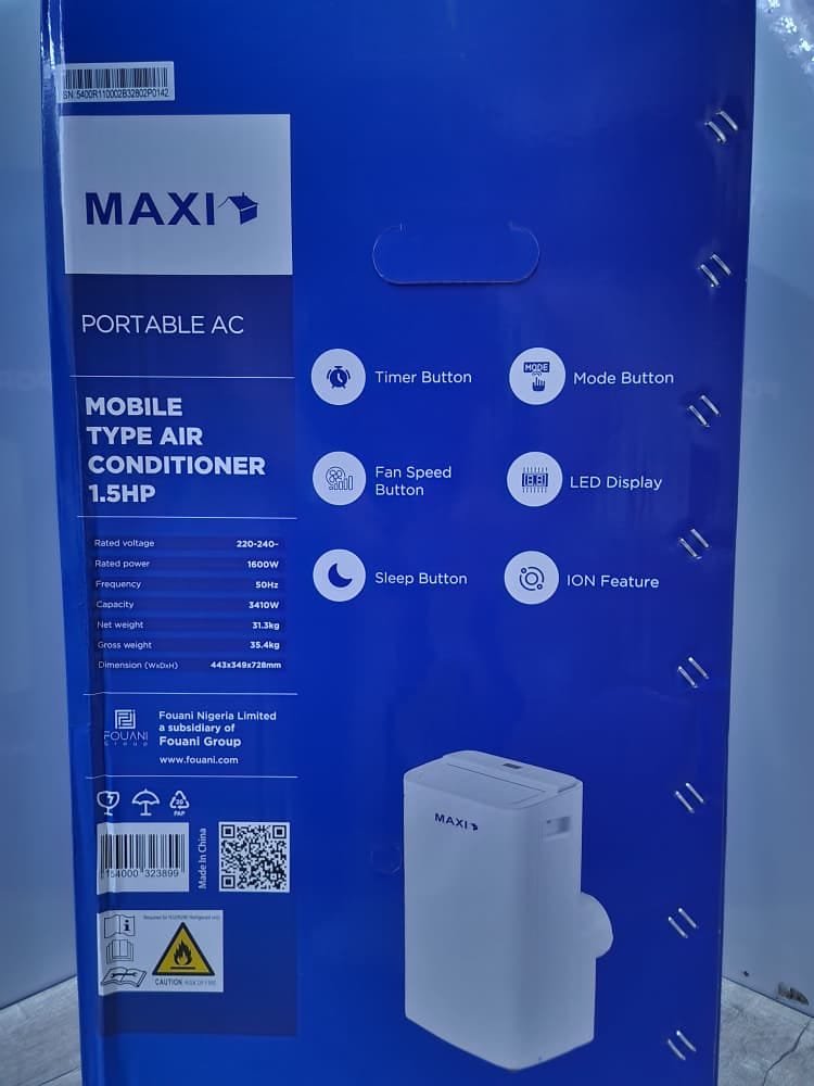 Maxi 1.5HP Portable AC MAXIPAC15HPCRN7 Air Conditioner in Nigeria