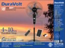 Duravolt DRF-2918 18 inch 3-in-1 lithium rechargeable standing fan black