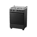 Hisense HFG60421B 60x52cm four-burner gas cooker in stainless steel and black